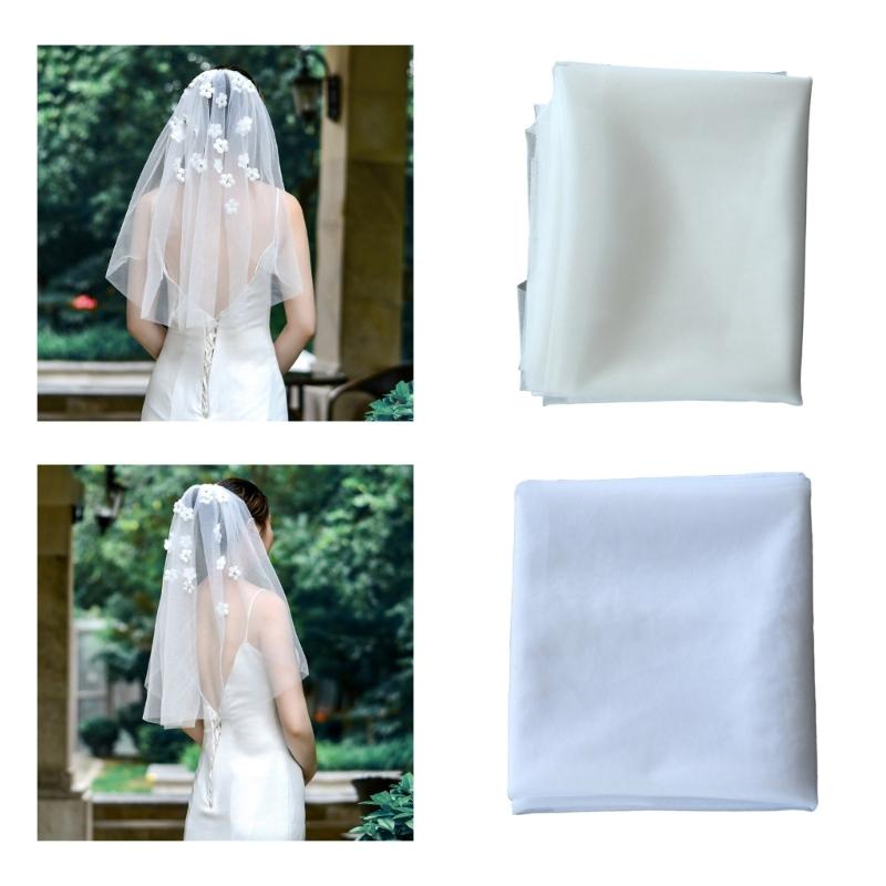 Elegant Bridal Veil Bachelorette Party Decorations Bride To Be Gift Bridal Shower Wedding Single Layer with Rhinestones