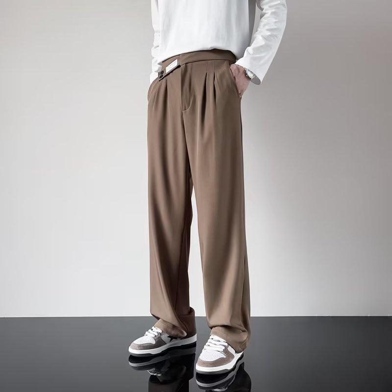 Trousers Men's Autumn New Hong Kong Style Trend Ins Loose Casual Pants Men's and Women's Fashion Label Drape Straight Pants