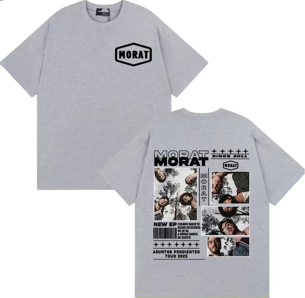 2026 Summer Morat Band Asuntos Penientes Tour Tshirt Summer Mens Hip Hop Retro Cotton Short Sleeve Loose Casual Tshirt