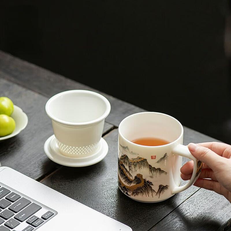 Mountains and Rivers Series Ceramic Tea Infuser Mug