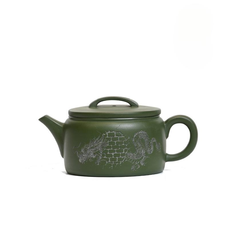 

200ml Boutique Yixing Purple Clay Teapots Handmade Dragon Large Caliber Pot Raw Ore Green Mud Kettle With Filter Zisha Tea Set