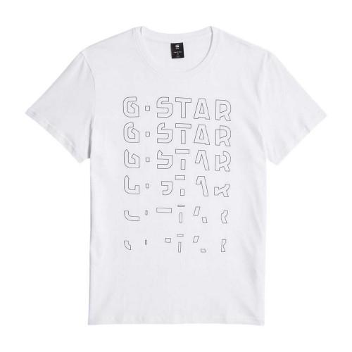 G-Star Mens Lettering Crew Neck T-Shirt