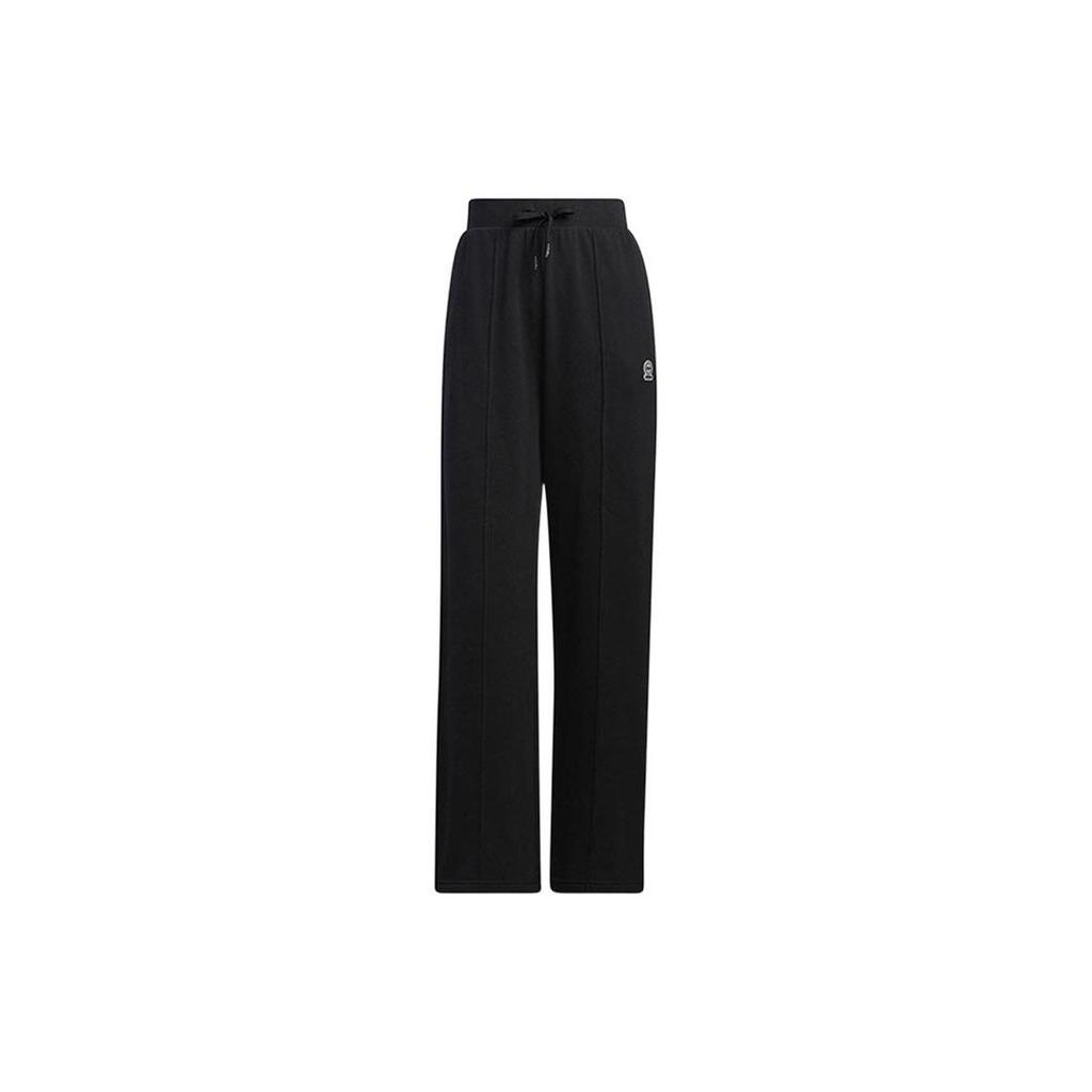 Adidas Neo Solid Color Casual Straight Leg Sports Pants Women Bottoms Black HM9554