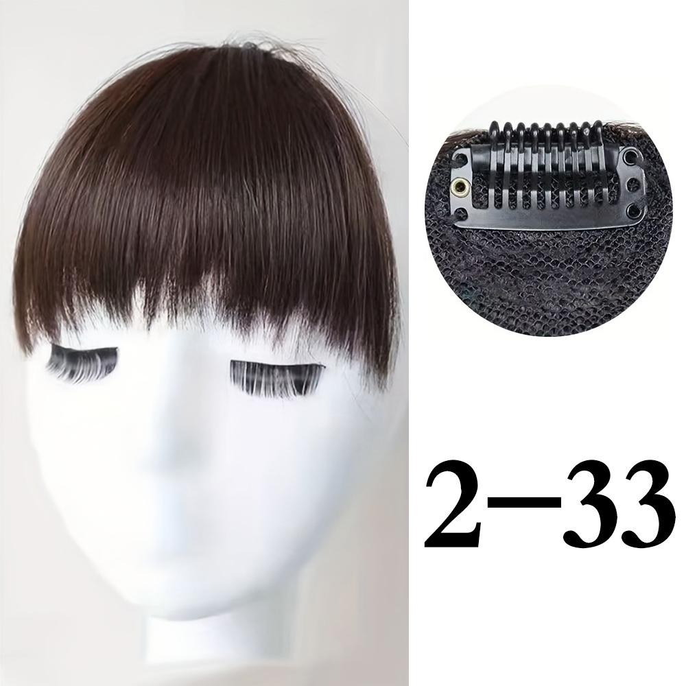 

MISS WIG Синтетические 6-дюймовые черные изогнутые челки для наращивания волос на заколке Черная заколка для волос Натуральный вид для женщин для повседневного использования 14cm