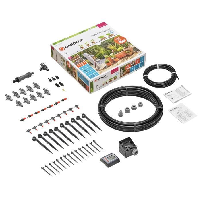 Kit d'initiation arrosage - goutte pour plantes en pots avec programmateur - gardena