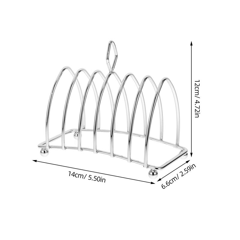 Stainless Steel Toast Loaf Slice Rack 6 Slice Bread Holder Toast Stand Rectangle Food Display Tool Kitchen Gadget