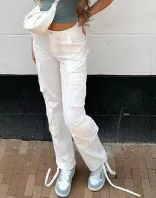 European & American Hip-Hop Style Women's Low Waist Workwear Denim Trousers