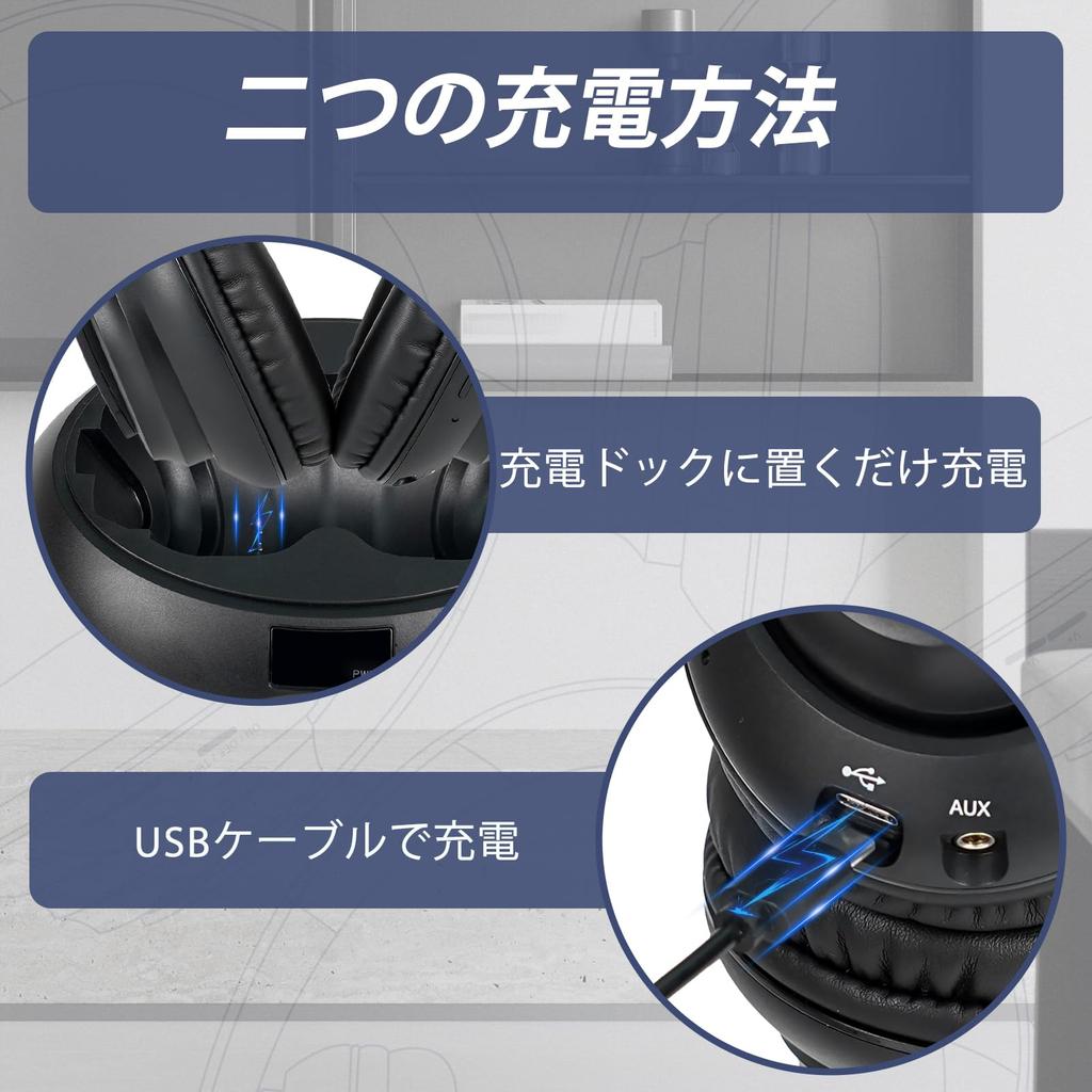 Retekess TA006 TV sluchátka s LCD indikátorem stavu baterie, dlouhá doba přehrávání, široká podpora simultánního připojení dvou nebo více sluchátek pro TV displej,