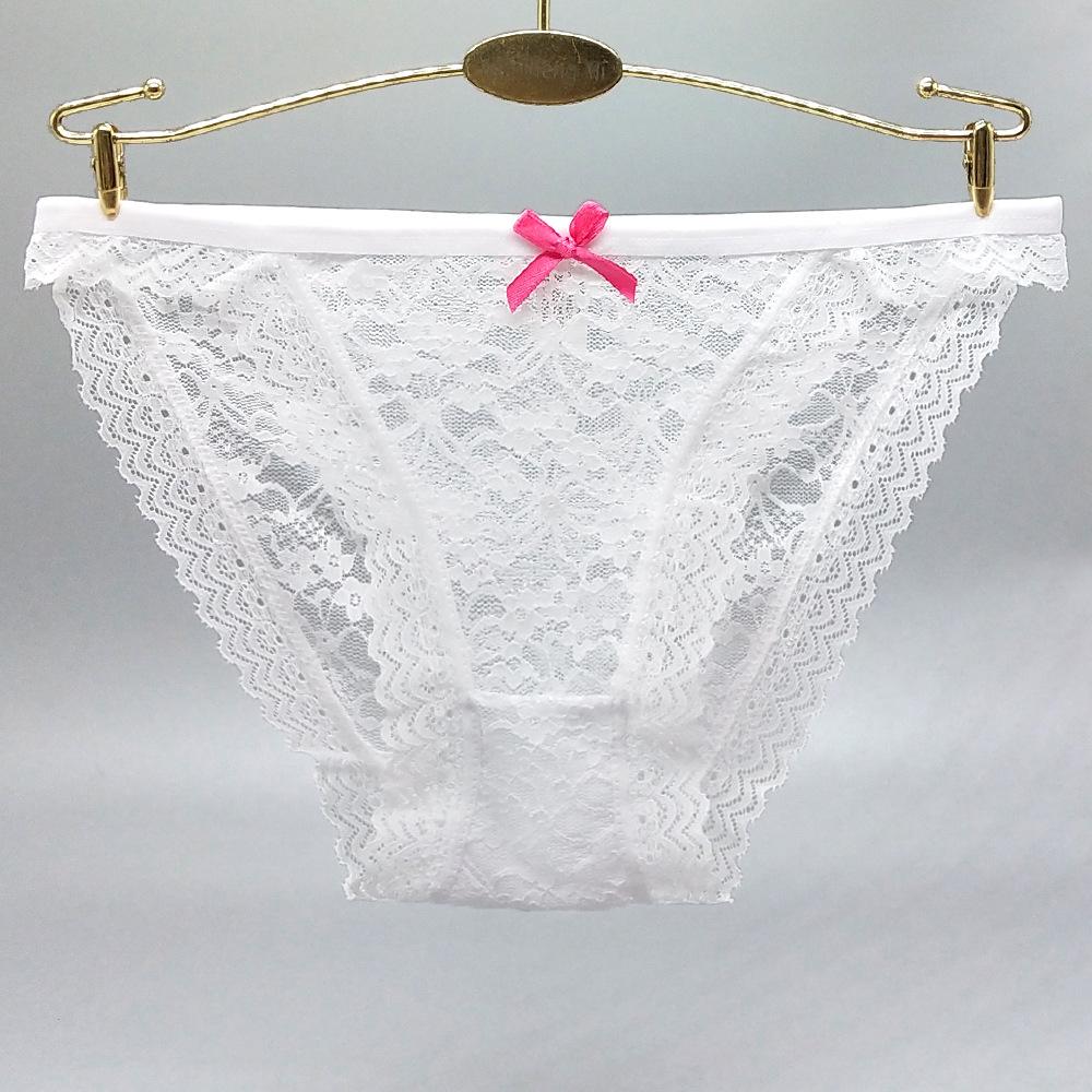 Braguitas Sexy Encaje Completo Ropa Interior para Mujer Diario Tiro Bajo Braguitas Transpirables Transparentes para Señora 6 Unidades/lote