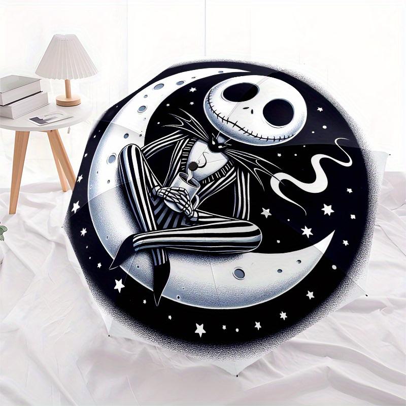 The Nightmare Before Christmas Themed Automatic Opening and Closing Folding Umbrella, Reinforced 8 Ribs, Compact Travel Design, Fashionable