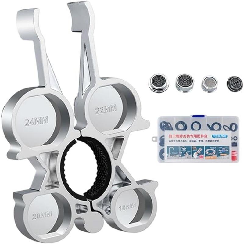 12 in 1 Faucet Aerator Wrench Tool, Multifunctional Metal Aerator Key Wrench With Ergonomic Handle for Various Plumbing Fixtures