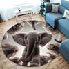 "Adorable Elephant Pattern Round Rug for Kids' Room" round carpet for home sofa bedroom, gift