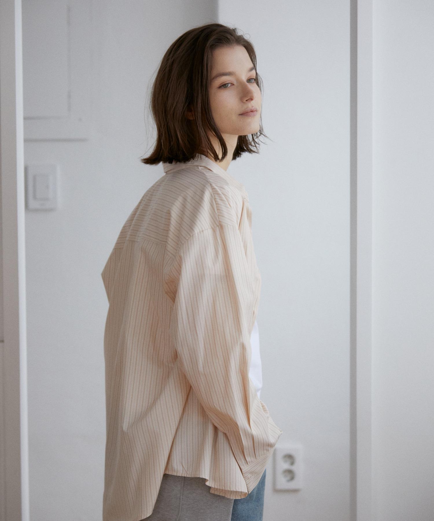 Wioi Elze Stripe Shirt_Beige Beige/Free