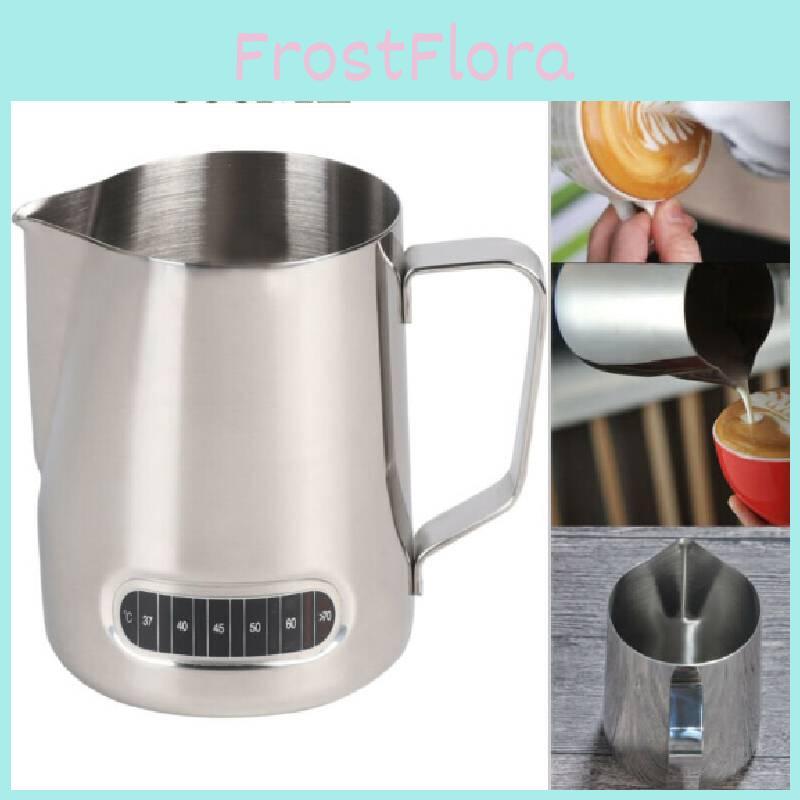 600ml Stainless Steel Milk Frothing Pitcher With Temperature Indicator For Coffee Shops