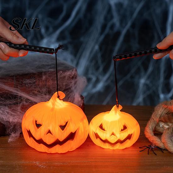 Outdoor Halloween Decoration Pumpkin Lantern, Spooky Handheld Light Up Lantern Lamp for Party Favors, Indoor Decor Durable