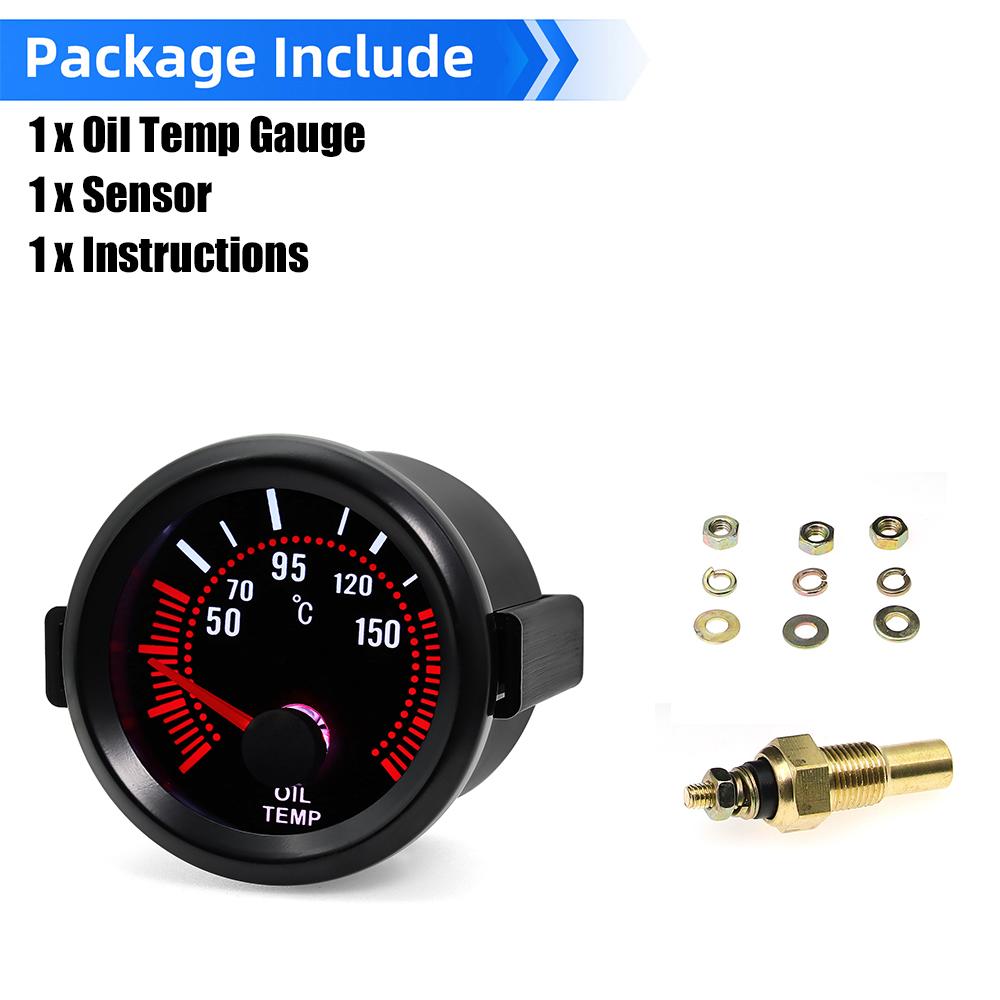 Universal 12V 2" 52MM Car Gauge Water Temp 40-120℃ Oil Temperature Boost PSI BAR Oil Pressure 0-100PSI Voltmeter Vacuum Gauge