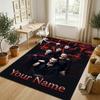 Personalized Crystal Velvet Carpet,Rammstein Custom Printed Name, Plush Area Rug For Home Indoor Decor