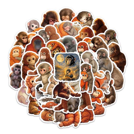 Мультяшный набор виниловых наклеек «Обезьяна-боксер» Веселые Вдохновляющие Водонепроницаемые Наклейки для Ноутбуков