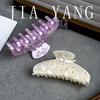 Luxury Hair Clip for Women Big Acetate Hair Claw Girls Purple Hairclip Whith Rhinestones Large White Hair Clamp Accessories
