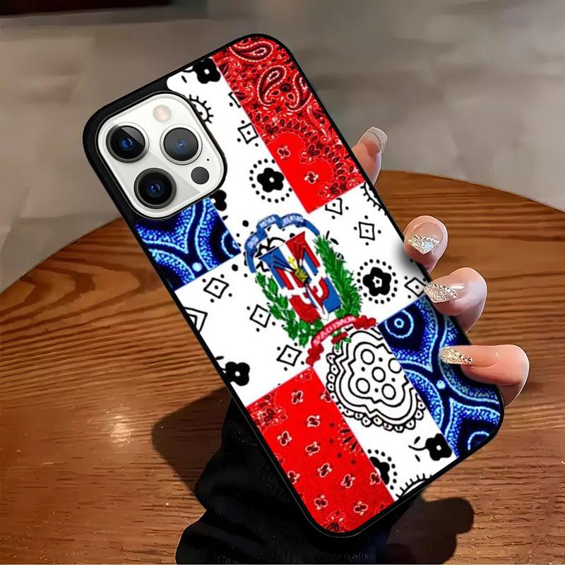 Dominican Republic Flag Back Phone Case For iPhone 17 Air 16 15 14 13 12 11 Pro Max Max Plus Bumper Case Cover