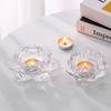 2Pcs Ins Glass Lotus Candle Holder Creative Simple Candles Stand Transparent Candlestick  Home Decor