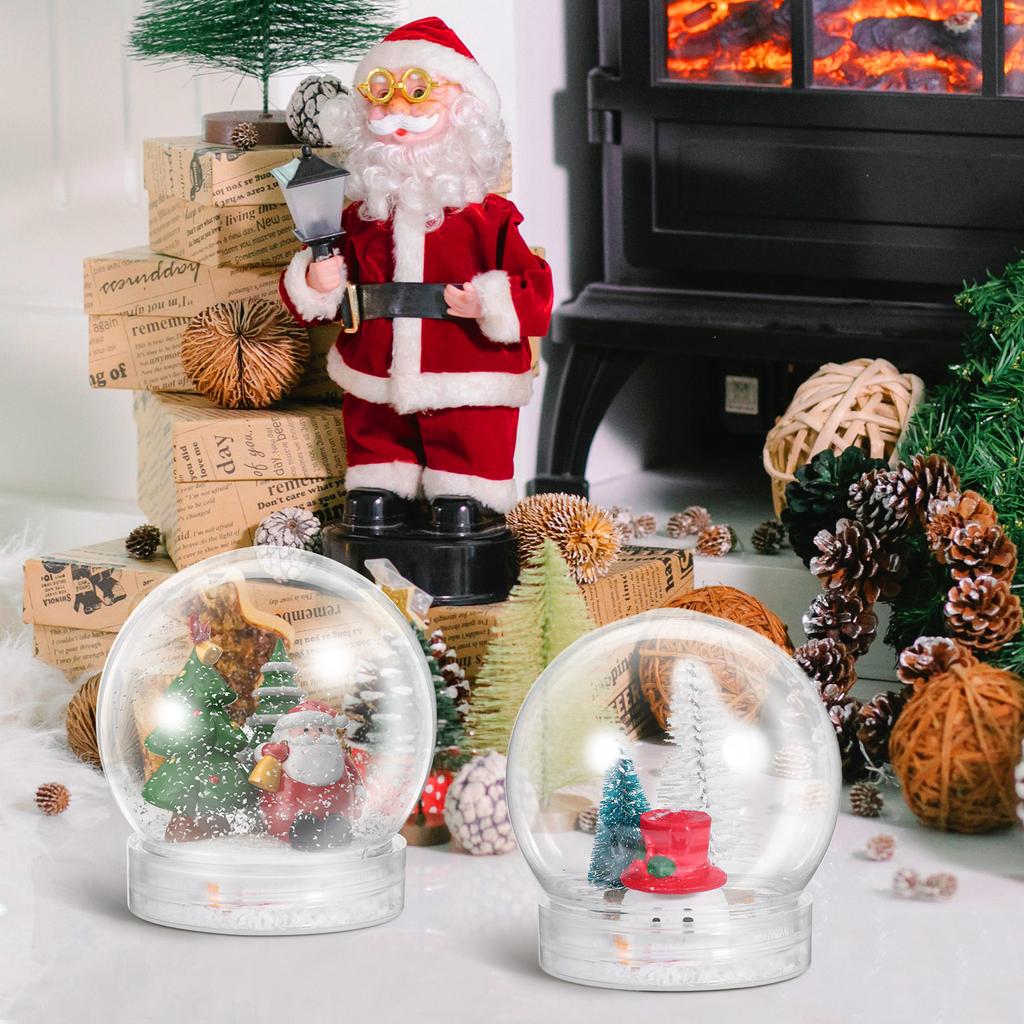 Empty Christmas Snow Globe Transparent Water Balloon Globe With Lid Clear Cookie Container Home Storage Empty Multi-Functional