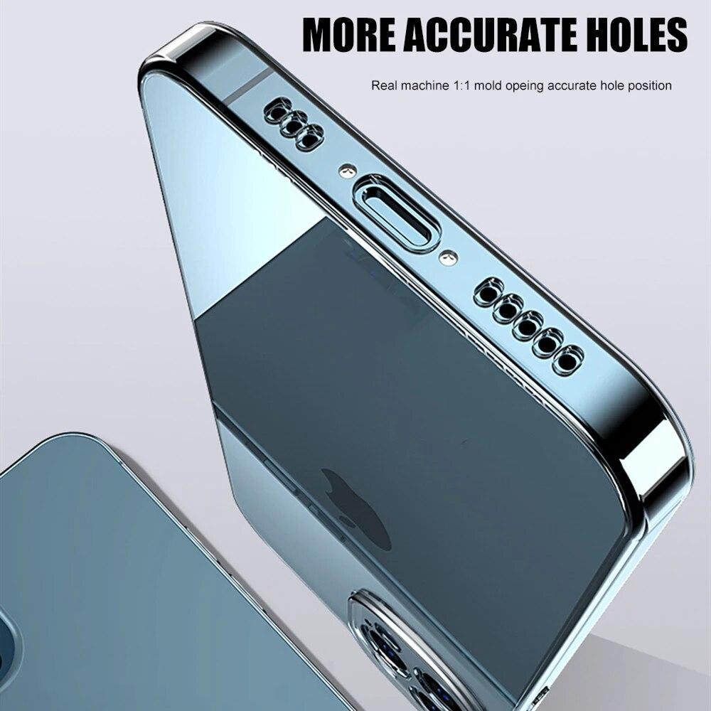 Průhledné pouzdro na telefon pro iPhone 15 Pro Max Case Silikonový měkký zadní kryt pro iPhone 14 13 12 11 Pro 7 6 8 Plus SE XR XS Mini pouzdra