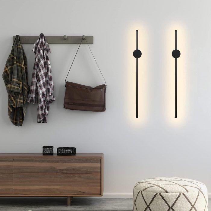 LED Wall Sconce - NETTLIFE - 2 X 60 Cm - Black - 3000K (White Hot) - Metal