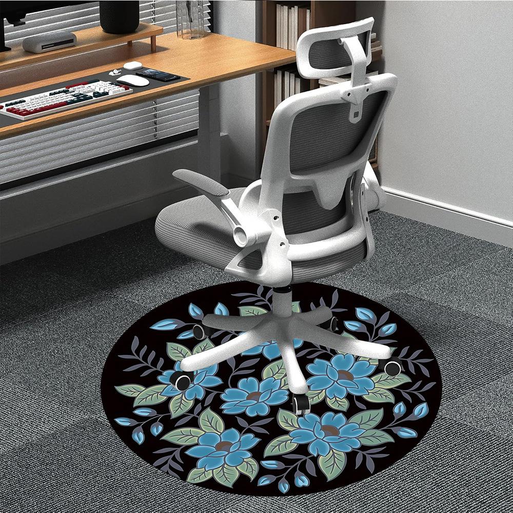 

1PC Floral Pattern Chair Carpet for Office Non-Slip, Lightweight, Machine Washable Rug for Office, Sleeping, Room - Holiday Decoryy251009110 80cm by 80cm