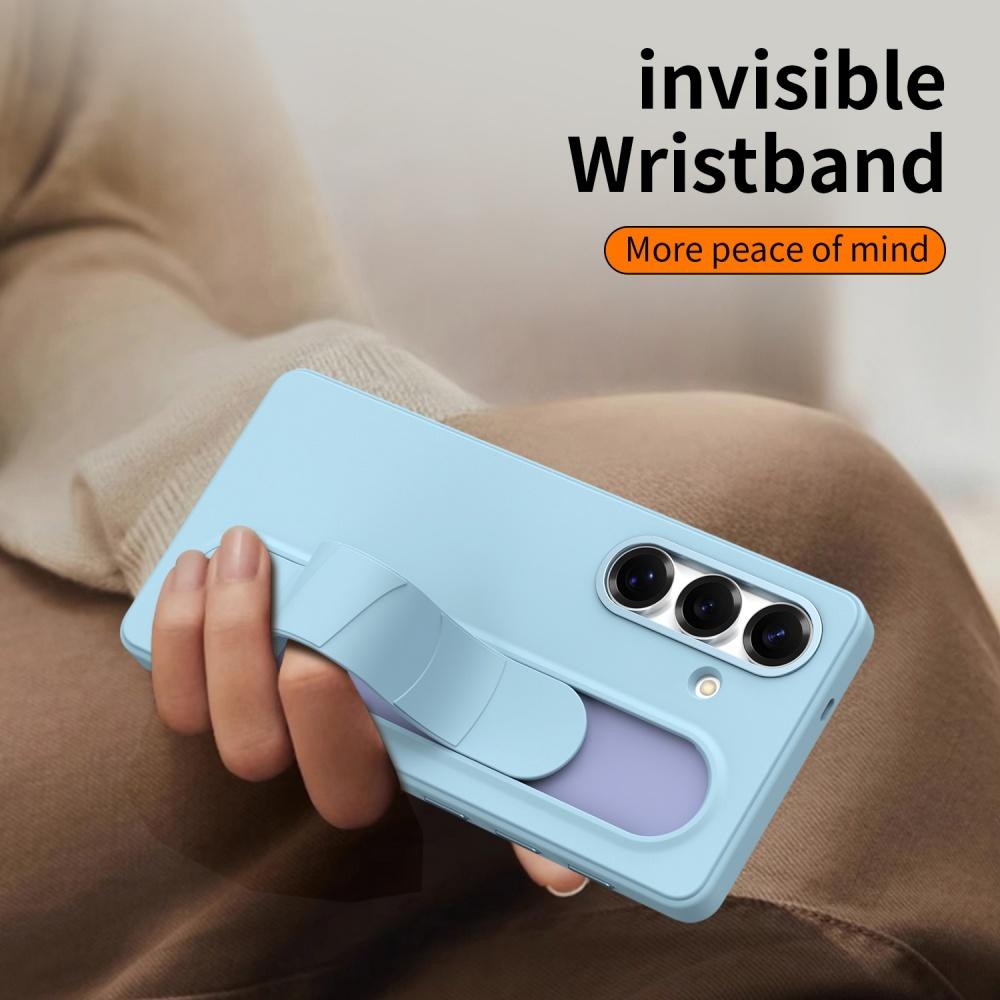 Funda Protectora de Armadura con Soporte y Correa de Muñeca de Silicona Mate para Teléfono Samsung S25 S24 S23 S26 Ultra Plus Cubierta de Botón de Control Inteligente