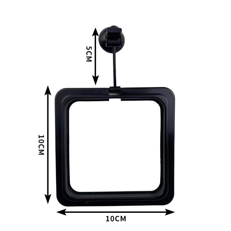 Aquarium Futterring Aquarium Station Schwimmendes Futtertablett Futterspender Quadratisch Kreis Zubehör Fischfutterspender Saugnapf schwarz