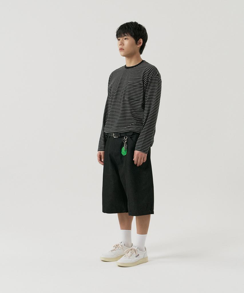 GNOK Striped Pocket Long Sleeve T-Shirt [Black]