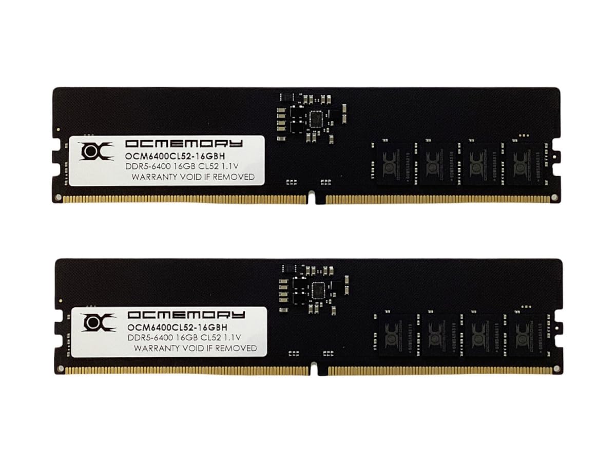 

OCMEMORY DDR5 Memory CL52 32GBKit x 2 Domestic regular warranty Bonus sticker included DDR5-6400 (16GB discs) OCM6400CL52D-32GBH