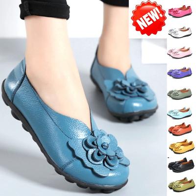 Modă Femei Piele Naturală Stil Flori Balerini Slip on Pantofi Unici de Vară Respirabili Pantofi Casual Femei Mocasini Pantofi Papuci