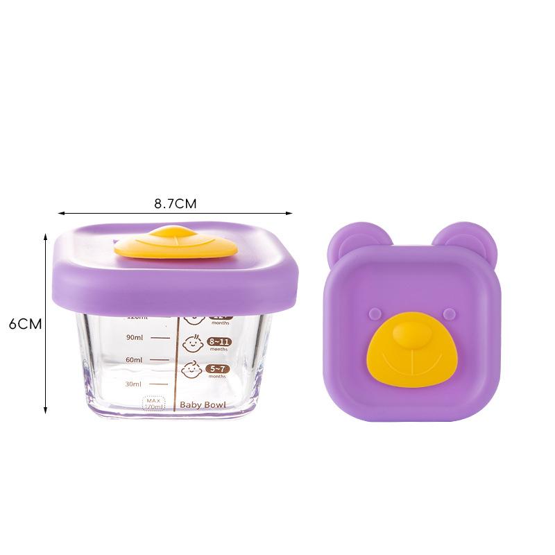 Glass Bowl Baby Food Supplement Bowl With Scale Portable Lunch Box Food Storage Seal Heating Food Grade Silicone