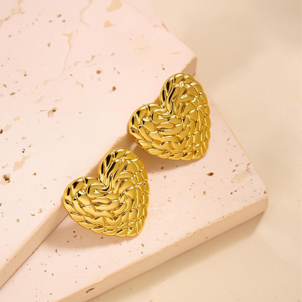 Geometric Irregular 18k Gold Titanium Steel Earrings for Women