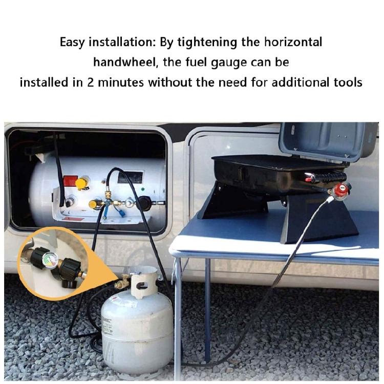 Indicatore di Livello Serbatoio Propano Resistente alla Corrosione Costruzione in Metallo Pesante Adattatore Standard per Bombole Tipo QCC1
