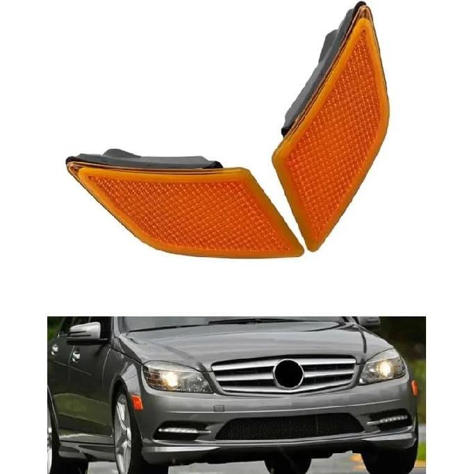 Auto Parts Fit for Mercedes-Benz W204 C300 C-Class 2008 2009 2010 2011 2Pcs Front Bumper Side Marker Light 2048200121 Auto Parts