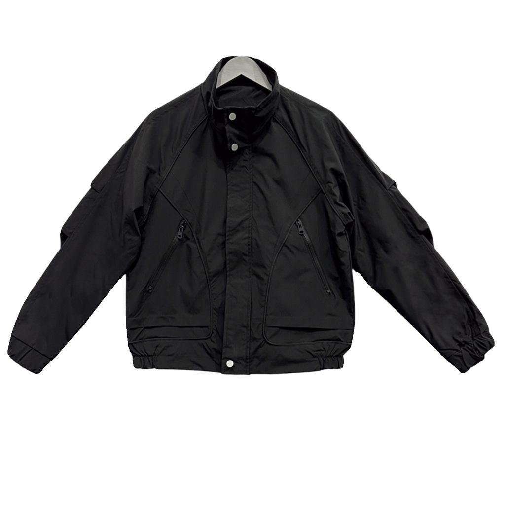 Men's coat new 2025 trendy brand tooling stand-up collar jacket ruffian handsome men's clothing autumn and winter casual short top