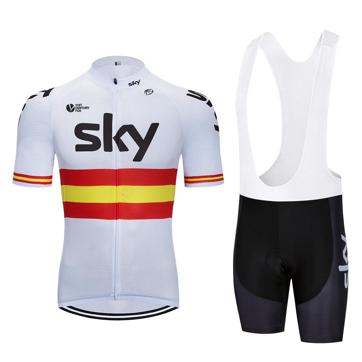 

Bicycle Clothing Sky Team Mountain Bike Bicycle Team Edition Cycling Suit Set Strap Short Sleeve Set 2026 Summer Breathable Cycling Suit Set M