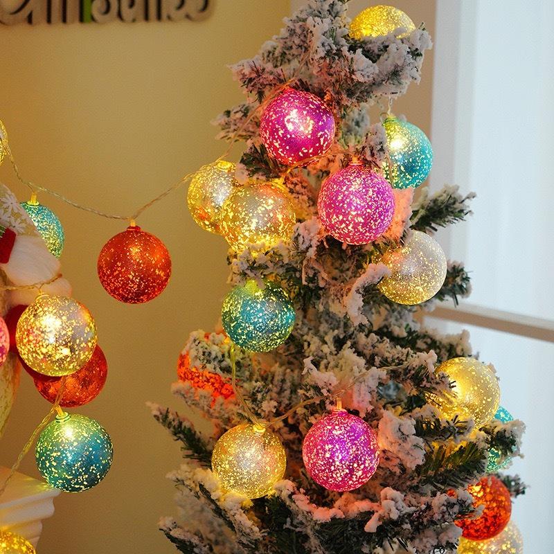 Christmas Festival String Lights: Colorful Hanging Balls for Tree & Room Decor