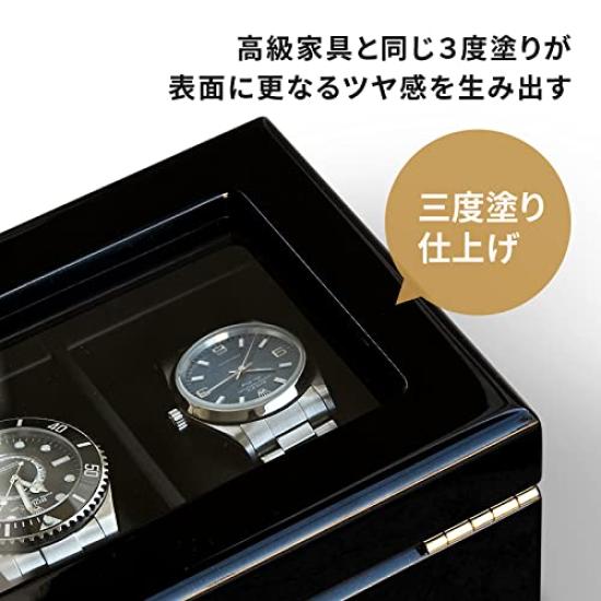 IGIMI Luxury Wooden Watch Box with Holds 3 Compatible with Regalo Nero Black IG-ZERO 40A-1W Window, Watches, (IG04020301001)