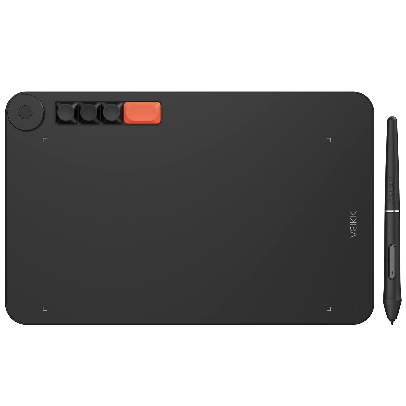 

Планшет для рисования VEIKK Voila L, графический планшет 10x6 дюймов с 4 настраиваемыми клавишами клавиатуры P05, ручка без батареи и 8192 профессиональных уровней давления