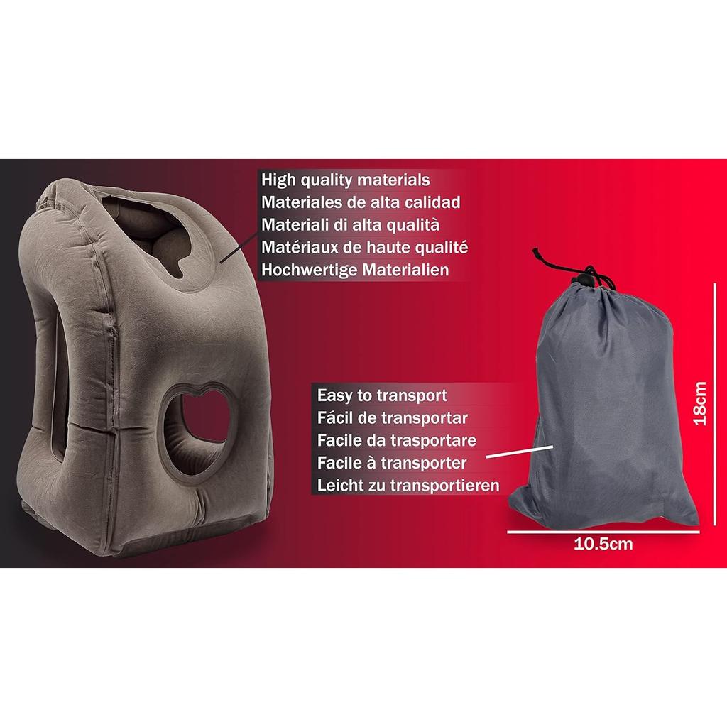 Travel Pillow , Neck Pillow Inflatable for Plane, Bus & Train - Ideal for Sleeping Comfort on Long Travelling - Inflatable Neck Pillow
