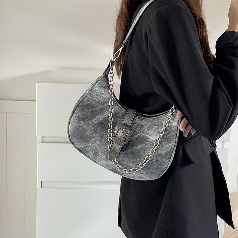 Niche Bags for Women New High-end Crescent Bag Design Retro Shoulder Bag Underarm Bag Chain Handbag