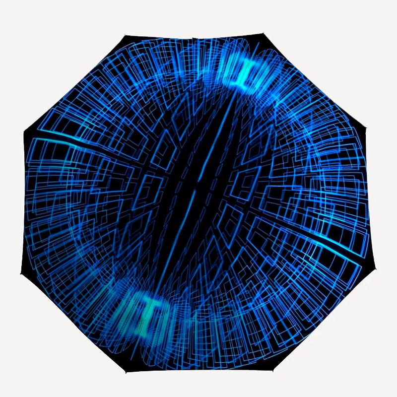 

1pc Neon Grid Pattern Automatic Umbrella - 8-Rib Durable Frame, Portable Fashion Accessory & Holiday Gift yy251117156