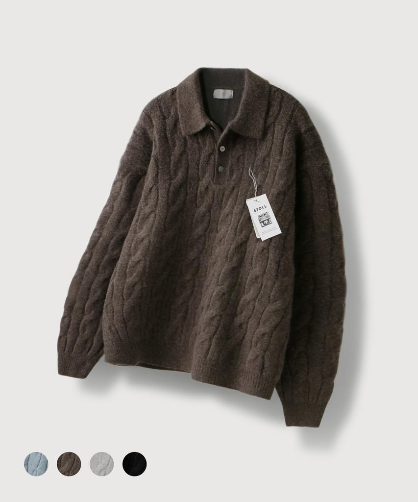 MOOD INSIDE Heavy Steady Cable Collar Knit_4 Colors
