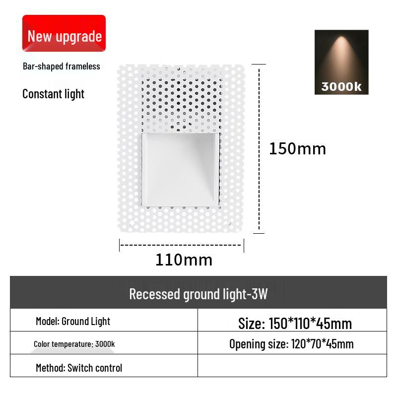 Recessed Frameless LED Stair and Corridor Light