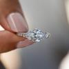 3 Carat Marquise Cut Moissanite Rings for Women   CopperEast West Diamond Engagement Ring Wedding Bands Jewelry Gift