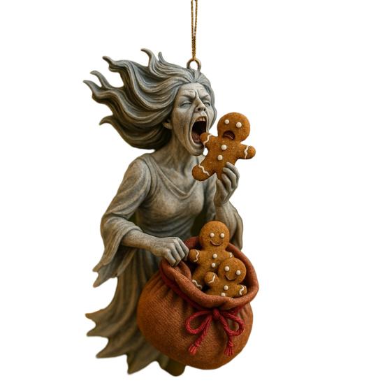 

Dark Christmas Ornament 2D Acrylic Headless Santa/Devil Christmas Tree Ornament for Indoor Outdoor Home Party Decor L